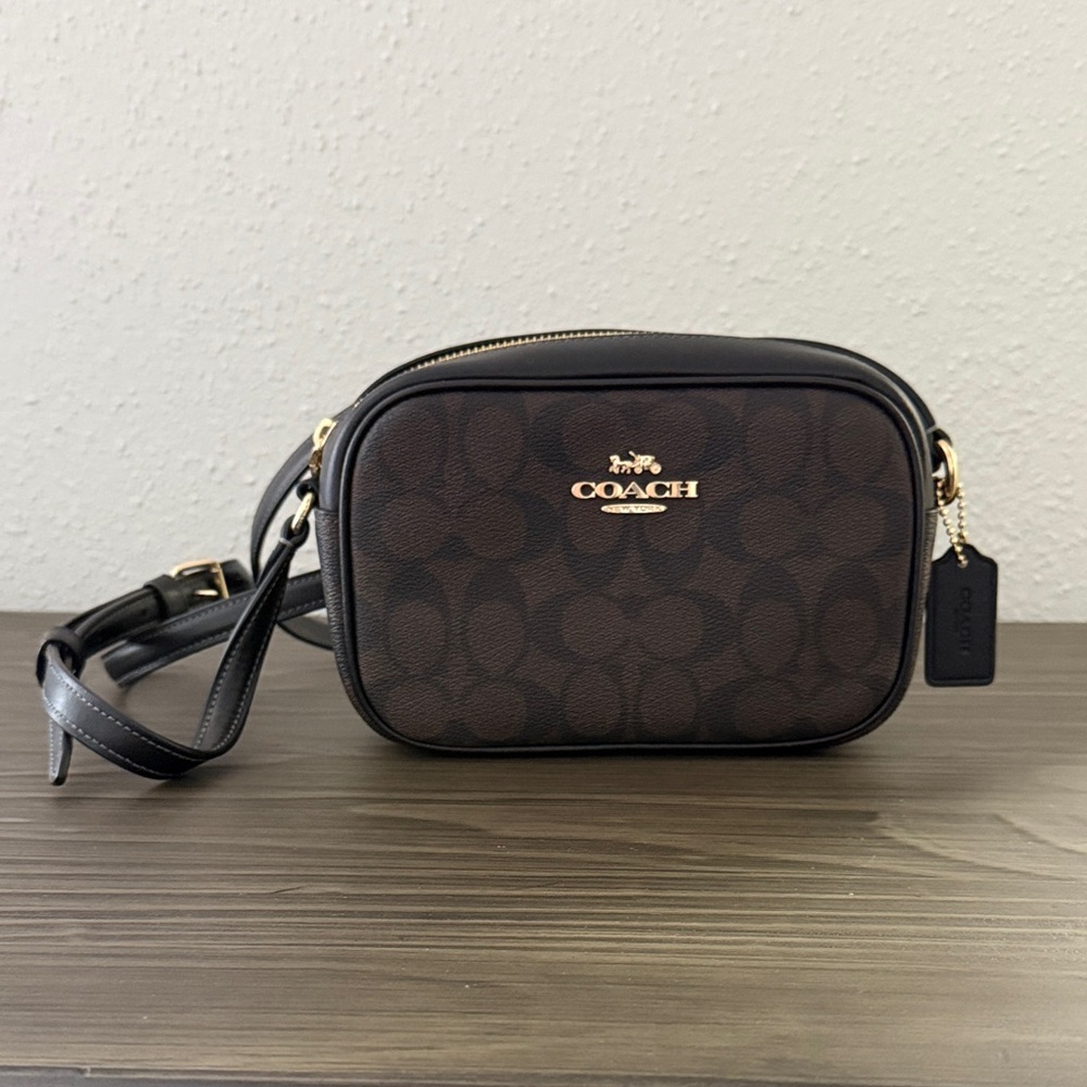 Coach Dark Brown Signature Crossbody Bag